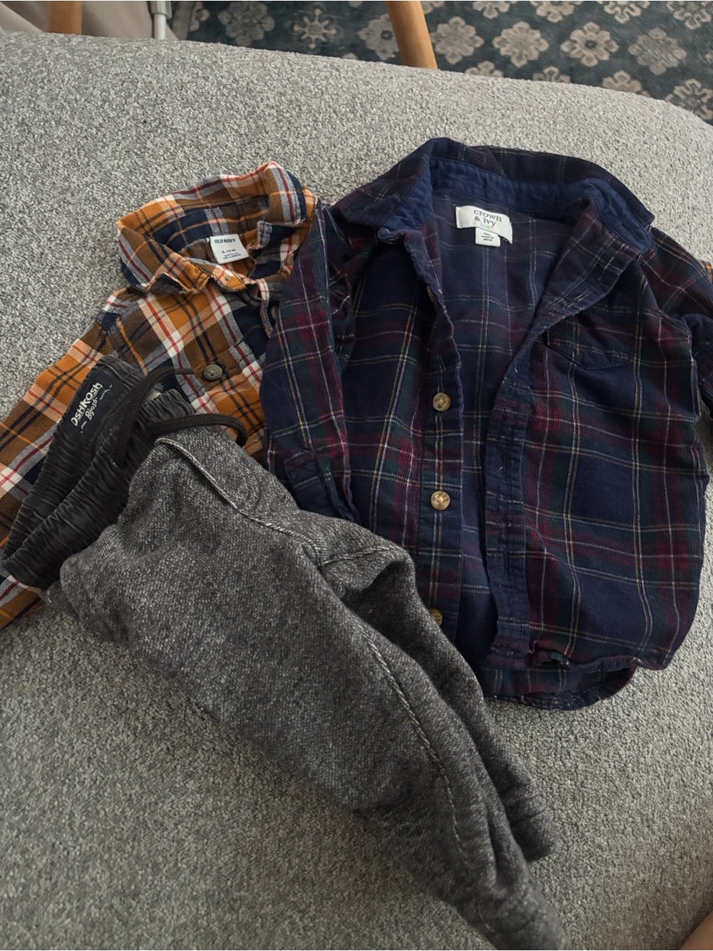 Boys Navy Plaid Button-Down Shirt